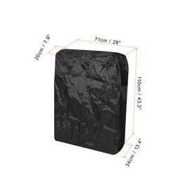 PATIKIL Zero Gravity Chair Cover, Waterproof Outdoor Furniture Recliners Folding Chairs Covers for Patio Lawn, Black