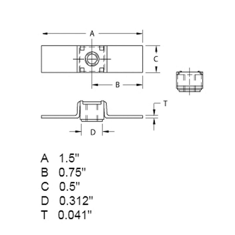 10 Pack 10-32 Floating Cage Nut - Weld Nuts with