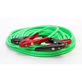 25-Foot 2 Gauge Green Tangle Free Rubber Battery Booster Jumper Cables