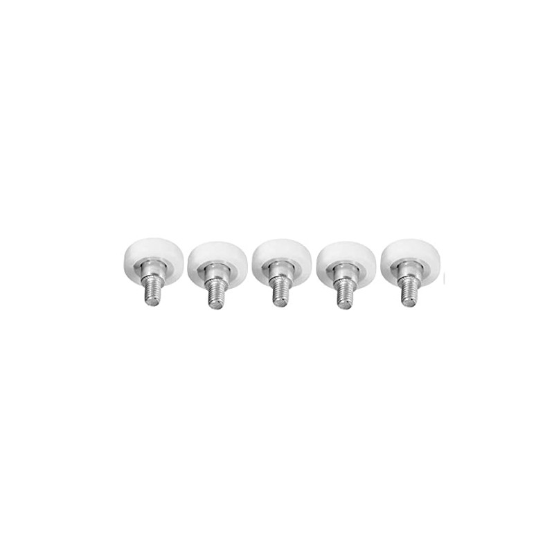 Pack of 5 sliding castors with thread, drawer roller, plastic