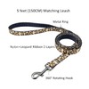 Olahibi Dog Bowtie Collar and Leash Combo Set, Brown Leopard
