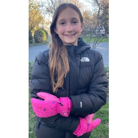 N'Ice Caps N'Ice Caps Kids Waterproof Winter Thinsulate Warm Gloves (Black, 7-8 Years)