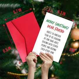Christmas Card for Dear Friend, Hilarious Christmas Card for Men Women Him Her, Merry Christmas Gifts for Best Friend