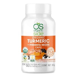 Turmeric Con Pimienta Negra (60 Capssulas) Organic Side