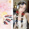 SAWINDA 30Pcs Blue White Red Mini Hair Bows Cheer Bow