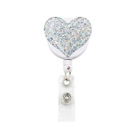 Heart ID Retractable Badge Holder 10 Colours Key Ring Card Holder ID Holder with ID Clip for Nurse