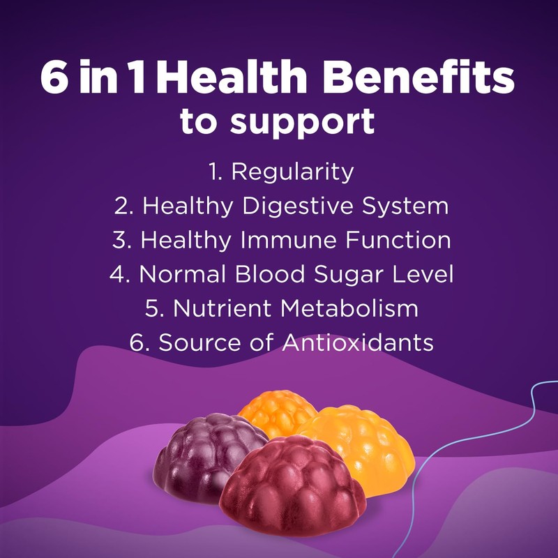 RestoraFIBRE+ 6 in 1 Daily Prebiotic Fibre Supplement Gummies for