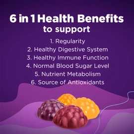 RestoraFIBRE+ 6 in 1 Daily Prebiotic Fibre Supplement Gummies for Adults, Supports Health Benefits, including Regularity, Gentle Constipation Relief & Healthy Immune Function with Naturally Sourced Inulin (115 ea)