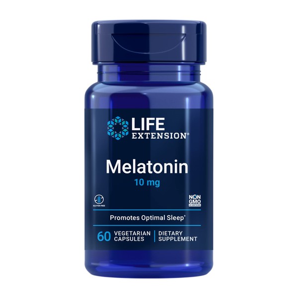Life Extension Melatonin 10mg - for Restful Sleep, Immune Health and Hormone Balance - Supplement melatonin - 60 Vegetarian Capsules