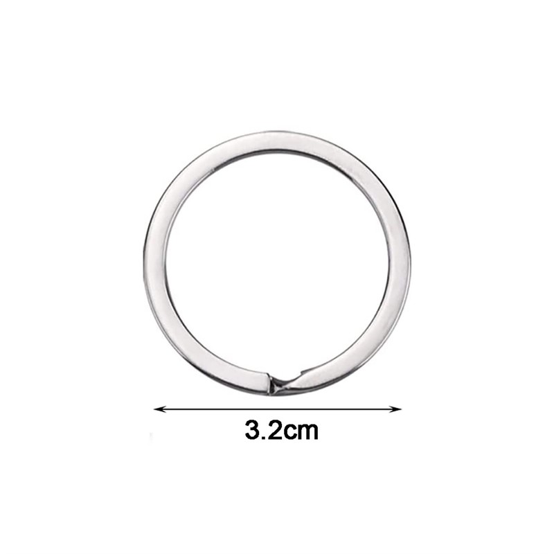 10 Pcs 32 mm Metal sStainless Steel Flat Split Key