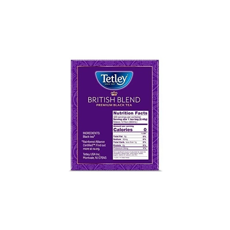 Tetley British Blend Premium Black Tea 320 Tea Bags Rainforest