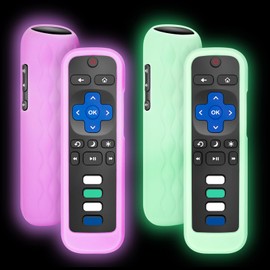 2 Pack for Roku Remote Cover,Silicone Controller Case Green and Purple