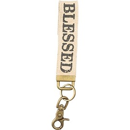 Primitives by Kathy Canvas Key Fob "Blessed"