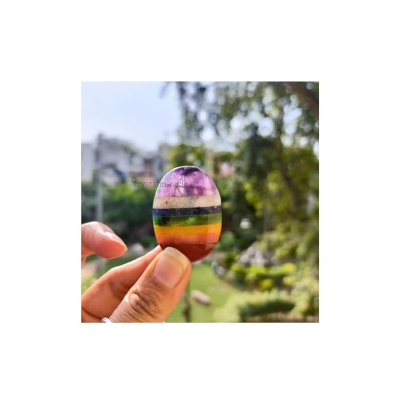 crystalmiracle Multi Chakra Thumb Stone Crystal Healing Wellness Worry Stone