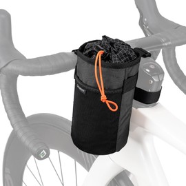 Qunature Bike Cup Holder Bike Water Bottle Holder Bag, Insulated Water Bottle Cage with Mesh Pockets for Mountain Road Bike,Motorcycle,Scooter,Kayak,Wheelchair,Black