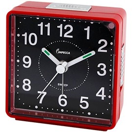 Impecca WAT2810R Travel Alarm Clock Sweep Movement Red
