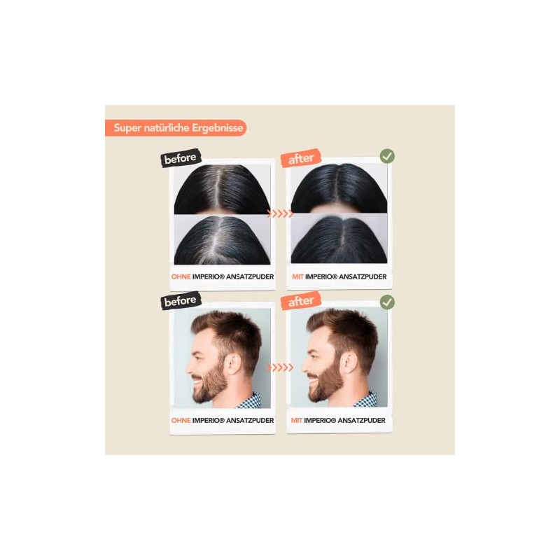 IMPERIO Ansatzpuder - Haar Concealer zur Haarverdichtung für Frauen und