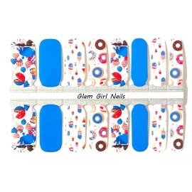 Glam Girl Nails 4th of July Cookout Nail Polish Strips / Nail Wraps / Nail Stickers