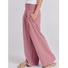 ANRABESS Women Linen Palazzo Pants Summer Boho Wide Leg High
