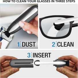 3Pcs Eye Glasses Cleaner, Portable Lens Cleaner, Eyeglass Cleaning Brush Kit, Two-Faced Peeps Eyeglass Cleaner, for Sunglasses, Reading Glasses, for Travel, Commutes, Office, School