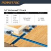 POWERTEC 71118 24 Inch Double-Cut Profile Universal T-Track with Predrilled