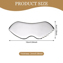 Gua Sha Stein Edelstahl, Guasha Massagewerkzeug, Gua Sha Stein Gesichtswerkzeug mit Lippenförmiges Zahnrädern, zur Formung der Kieferpartie und zur Reduzierung von Schwellungen, Silber