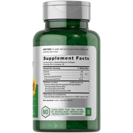 Horbäach Sunflower Lecithin Softgel Capsules | 2400mg | 60 Pills | Naturally Occurring Phospholipids | Non-GMO, Gluten Free Supplement