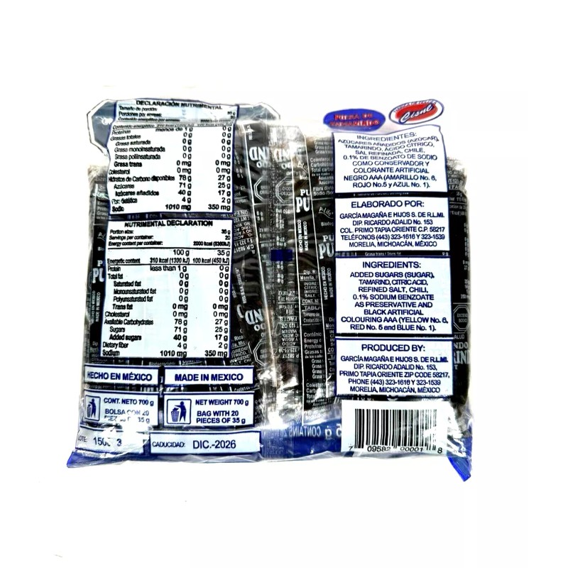 Cisne Mexican Tamarind Pulp/ Pulpa Tamarindo Cisne 700g/20 Pcs