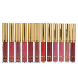 Brillo de labios, 12 colores Lápiz labial líquido mate de larga duración Taza antiadherente Juego de glaseado de labios Herramienta de maquillaje Text