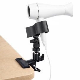 Simaixing Hands Free Blow Dryer Holder Adjustable Hair Dryer Stand with Strong Clamp and Flexible 360 Degree Rotating Hairdryer Holder for Bathroom Accessories Easy Installation (Black)