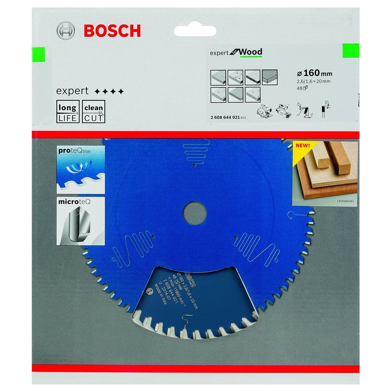 Bosch 2608644021 48T "Expert" Circular Saw Blade for Wood, Blue,