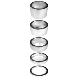 cyclingcolors 5 x Bicycle Ahead Stem Spacer Spacers Aluminium MTB Road Bike Spacers Headset Handlebar Headset Spacer Silver 1 Inch 2 + 5 + 10 + 15 + 20 mm