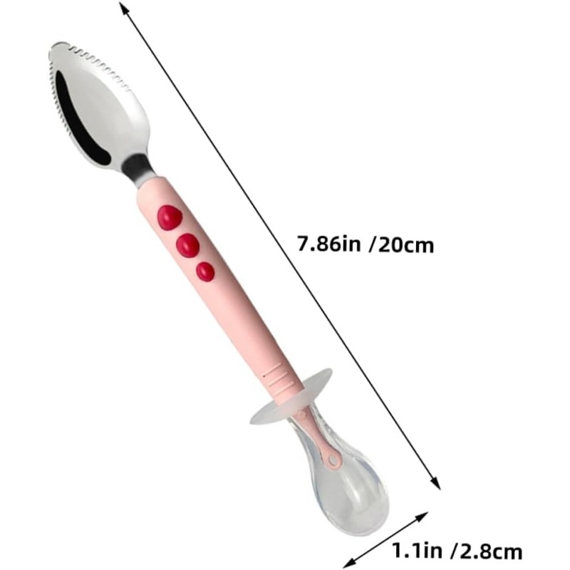 Zerodeko 2 Piezas Raspador Cuchara de Silicona para Bebes Cuchara