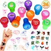 36PCS Dragon Party Favors 24 Tattoos Sticker 12 Stamp Set