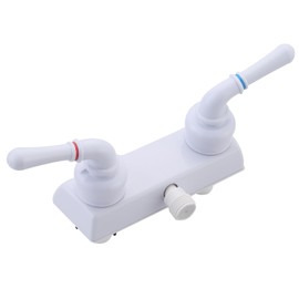 RV Shower Faucet, Camper Shower Faucet Diverter with Classical Handles, 4" RV Shower Valve Diverter for Camper Van, Outside and Inside Bathroom Shower (White)