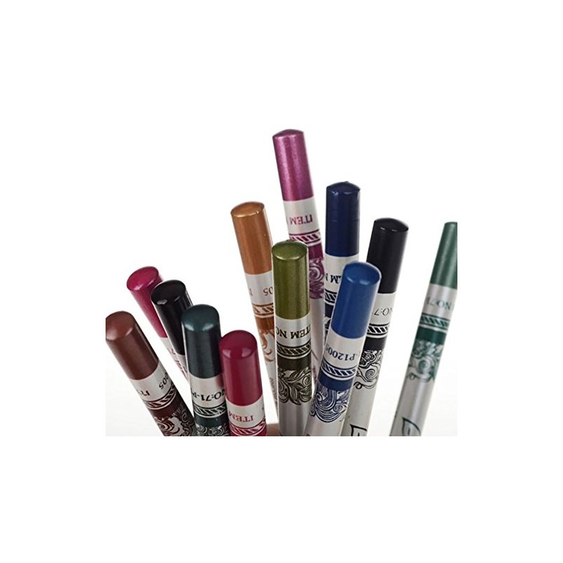 LOVM 12 Pcs PROFESSIONAL Cosmetic Makeup Eyeliner Eye/Lip Liner GLITTER