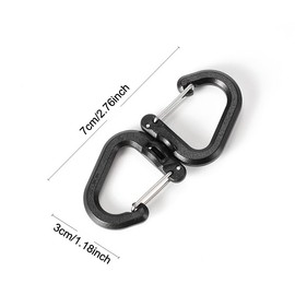 SquEqu 5 Pack Dual Locking Carabiner Clips with Double-Ended Wiregate Utility Hook Lightweight Swivel Snap Clasps Keychain Clip for Camping Hiking Backpack Backpacking Belt Loop Key Chain Flashlight