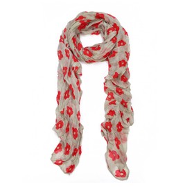 TrendsBlue Cherry Blossom Sakura Floral Fashion Scarf Wrap, Taupe