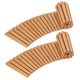 Tangkula Roll-Out Garden Pathway, 7 FT Wooden Garden Pathway w/Non-Slip Surface, Metal Wires with Plastic Sheath, Outside Path Decorative Boardwalk for Beach, Patio, Garden, Hallway, Natural (2 Pack)