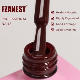 FZANEST Deep Red Gel Nail Polish,15ml Dark Cherry Red Gel Polish Color Soak Off UV LED Nail Gel Polish Nail Art Starter Manicure Salon DIY at Home, 0.51 OZ#1548