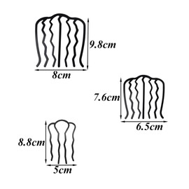 Niaciswe Metal Hair Combs Pack of 6 Hair Fork Clip Vintage Meatball Hair Styling Tool Comb Hair Vintage Hair Side Combs Hair Side Combs U-shaped Teeth Pins Stick Side Combs