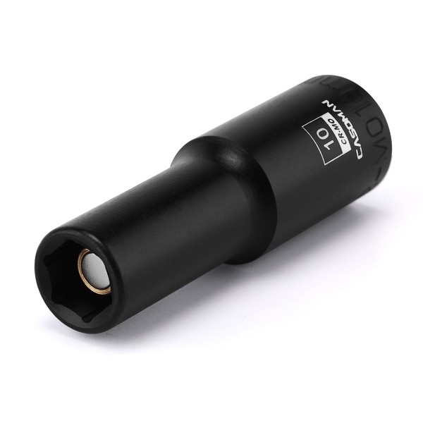 CASOMAN 3/8" Drive 10mm Deep Magnetic Impact Socket, Metric, 6-Point,