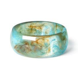 Vpanda Chunky Acrylic Cuff Bangle Bracelet for Women, Colorful Resin Acetate Wide Statement Jewelry, Irregular Geometric Stretch Wristband Bracelets for Parties, Blue