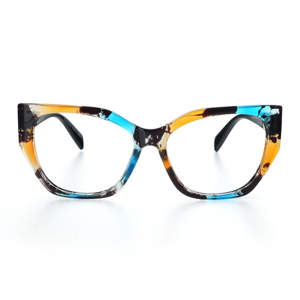 HGIOOIGH Reading glasses Woman Blue light block Oversized Irregular Cat