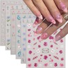 Flower Nail Stickers 3D Tulip Cherry Blossom Nail Art Stickers