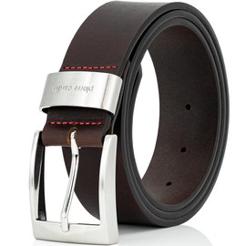 Pierre Cardin men’s genuine buffalo leather belt, XXL, customisable - Black , size: 120
