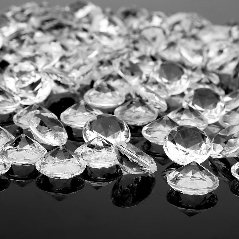300pcs 20mm Transparent Acrylic Diamonds Crystals Pointed Beads Wedding Party