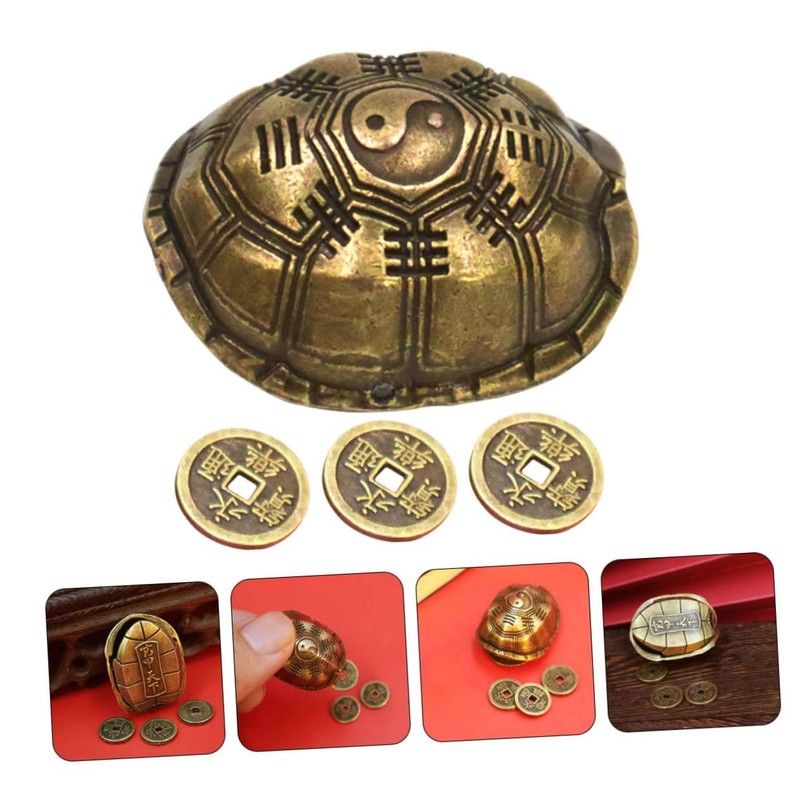 AINIFU Mini Divination Turtle Shell for Relieve Stress Fengshui Chinese