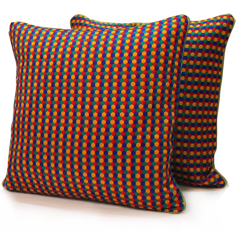 the purple tree Embroidered Polyester Blend 16x16-inch Cushion Covers (Green)