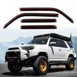 alltimesunited For Toyota 4Runner 2010-2024 In-Channel Smoke Window Visors Sun Rain Guards USA